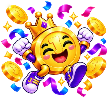 CoinJeeto — Mascot celebrate confetti 2