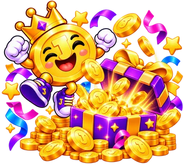 CoinJeeto — Mascot gift box opening