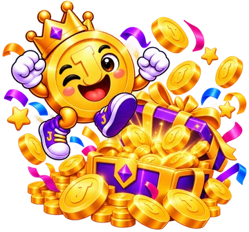 CoinJeeto — Mascot treasure celebrate